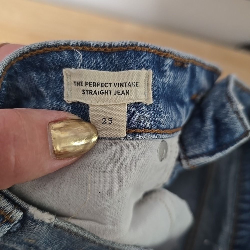 Madewell The Perfect Vintage Straight Jean Women's 25 Med Wash‎ Denim Preppy - Picture 3 of 9